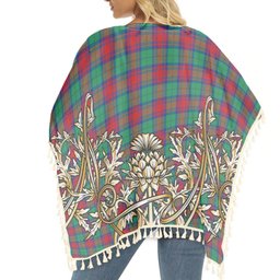 ScotsTee Shop Scottish Cranstoun Dress Modern Tartan Scotland Royal Golden Thistle Square Fringed Shawl