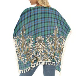 ScotsTee Shop Scottish Campbel of Cawdor Ancient Tartan Scotland Royal Golden Thistle Square Fringed Shawl