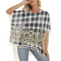 ScotsTee Shop Scottish Campbell of Cawdor Dress Modern Tartan Scotland Royal Golden Thistle Square Fringed Shawl