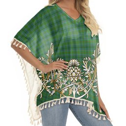 ScotsTee Shop Scottish Cranston Tartan Scotland Royal Golden Thistle Square Fringed Shawl