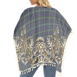 ScotsTee Shop Scottish Campbell Argyll Modern Tartan Scotland Royal Golden Thistle Square Fringed Shawl