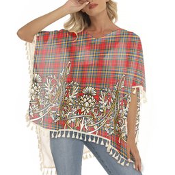 ScotsTee Shop Scottish Chattan Chief Modern Tartan Scotland Royal Golden Thistle Square Fringed Shawl