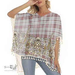 ScotsTee Shop Scottish Clayton Tartan Scotland Royal Golden Thistle Square Fringed Shawl