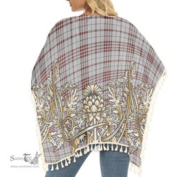 ScotsTee Shop Scottish Clayton Tartan Scotland Royal Golden Thistle Square Fringed Shawl