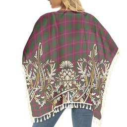 ScotsTee Shop Scottish Crawford Tartan Scotland Royal Golden Thistle Square Fringed Shawl