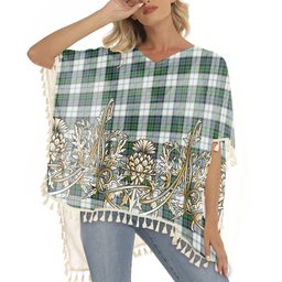 ScotsTee Shop Scottish Campbell of Cawdor Dress Ancient Tartan Scotland Royal Golden Thistle Square Fringed Shawl