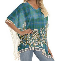 ScotsTee Shop Scottish Burns of California Ancient Tartan Scotland Royal Golden Thistle Square Fringed Shawl
