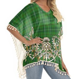 ScotsTee Shop Scottish Clephane Tartan Scotland Royal Golden Thistle Square Fringed Shawl