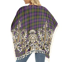 ScotsTee Shop Scottish Cameron of Erracht Modern Tartan Scotland Royal Golden Thistle Square Fringed Shawl