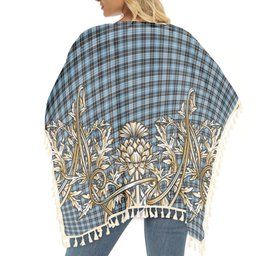ScotsTee Shop Scottish Clark Ancient Tartan Scotland Royal Golden Thistle Square Fringed Shawl