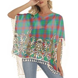 ScotsTee Shop Scottish Cranstoun Dress Ancient Tartan Scotland Royal Golden Thistle Square Fringed Shawl