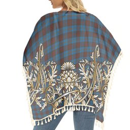 ScotsTee Shop Scottish Cameron Hunting Tartan Scotland Royal Golden Thistle Square Fringed Shawl