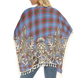 ScotsTee Shop Scottish Congilton Tartan Scotland Royal Golden Thistle Square Fringed Shawl