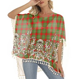 ScotsTee Shop Scottish Callander Tartan Scotland Royal Golden Thistle Square Fringed Shawl