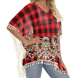 ScotsTee Shop Scottish Cunningham Modern Tartan Scotland Royal Golden Thistle Square Fringed Shawl