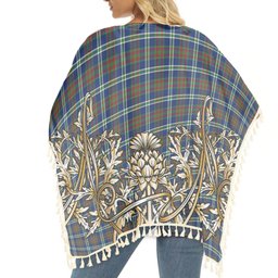ScotsTee Shop Scottish Cathcart Modern Tartan Scotland Royal Golden Thistle Square Fringed Shawl