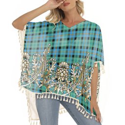 ScotsTee Shop Scottish Calder Ancient Tartan Scotland Royal Golden Thistle Square Fringed Shawl