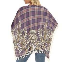 ScotsTee Shop Scottish Carnegie 2 Tartan Scotland Royal Golden Thistle Square Fringed Shawl