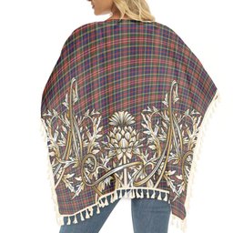 ScotsTee Shop Scottish Christie Tartan Scotland Royal Golden Thistle Square Fringed Shawl