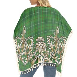 ScotsTee Shop Scottish Clephan Tartan Scotland Royal Golden Thistle Square Fringed Shawl