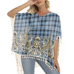 ScotsTee Shop Scottish Clark Modern Tartan Scotland Royal Golden Thistle Square Fringed Shawl
