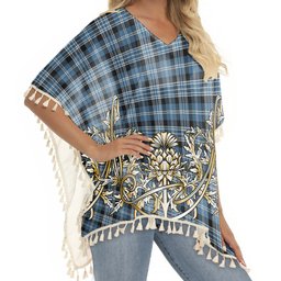 ScotsTee Shop Scottish Clark Modern Tartan Scotland Royal Golden Thistle Square Fringed Shawl