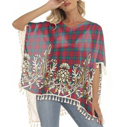 ScotsTee Shop Scottish Byres Tartan Scotland Royal Golden Thistle Square Fringed Shawl