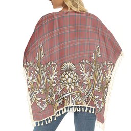 ScotsTee Shop Scottish Burnett Hunting Ancient Tartan Scotland Royal Golden Thistle Square Fringed Shawl