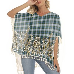 ScotsTee Shop Scottish Campbell Dress 1 Tartan Scotland Royal Golden Thistle Square Fringed Shawl