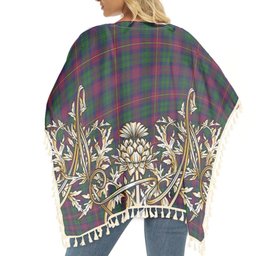 ScotsTee Shop Scottish Cairns of Finavon Tartan Scotland Royal Golden Thistle Square Fringed Shawl