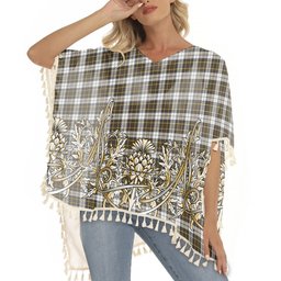 ScotsTee Shop Scottish Burns Battalion Weathered Tartan Scotland Royal Golden Thistle Square Fringed Shawl