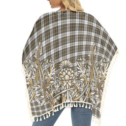 ScotsTee Shop Scottish Burns Battalion Weathered Tartan Scotland Royal Golden Thistle Square Fringed Shawl
