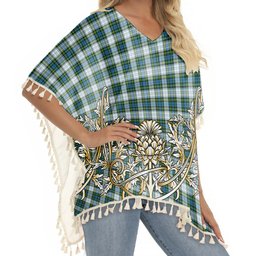 ScotsTee Shop Scottish Campbell Dress Tartan Scotland Royal Golden Thistle Square Fringed Shawl