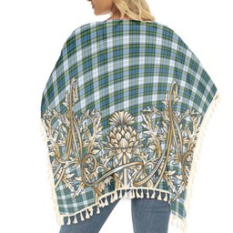 ScotsTee Shop Scottish Campbell Dress Tartan Scotland Royal Golden Thistle Square Fringed Shawl