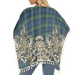 ScotsTee Shop Scottish Forbes Ancient Tartan Scotland Royal Golden Thistle Square Fringed Shawl