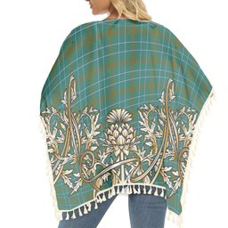 ScotsTee Shop Scottish Edmonstone Ancient Tartan Scotland Royal Golden Thistle Square Fringed Shawl