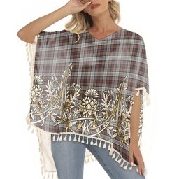 ScotsTee Shop Scottish Douglas Ancient Dress WCWM Tartan Scotland Royal Golden Thistle Square Fringed Shawl