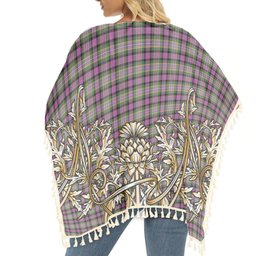 ScotsTee Shop Scottish Dundee Pink Variation Ancient Clan Tartan Scotland Royal Golden Thistle Square Fringed Shawl