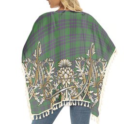 ScotsTee Shop Scottish Elphinstone Ancient Tartan Scotland Royal Golden Thistle Square Fringed Shawl