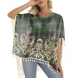 ScotsTee Shop Scottish Durie Tartan Scotland Royal Golden Thistle Square Fringed Shawl
