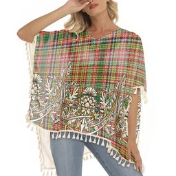 ScotsTee Shop Scottish Drummond of Strathallan Ancient Tartan Scotland Royal Golden Thistle Square Fringed Shawl
