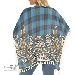 ScotsTee Shop Scottish Gardyne Tartan Scotland Royal Golden Thistle Square Fringed Shawl