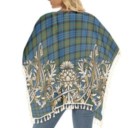 ScotsTee Shop Scottish Fletcher of Dunans Ancient Tartan Scotland Royal Golden Thistle Square Fringed Shawl