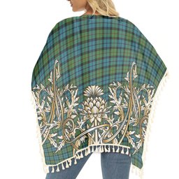 ScotsTee Shop Scottish Dundas Ancient Tartan Scotland Royal Golden Thistle Square Fringed Shawl
