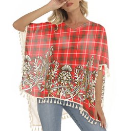 ScotsTee Shop Scottish Duke of Rothesay Modern Tartan Scotland Royal Golden Thistle Square Fringed Shawl