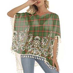 ScotsTee Shop Scottish Dalrymple of Castleton Tartan Scotland Royal Golden Thistle Square Fringed Shawl