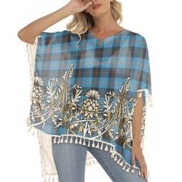 ScotsTee Shop Scottish Garden Tartan Scotland Royal Golden Thistle Square Fringed Shawl