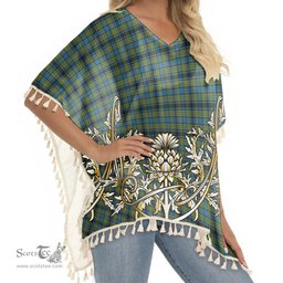 ScotsTee Shop Scottish Gillies Ancient Tartan Scotland Royal Golden Thistle Square Fringed Shawl