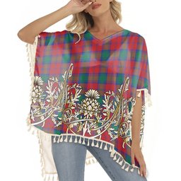 ScotsTee Shop Scottish Fotheringhame Tartan Scotland Royal Golden Thistle Square Fringed Shawl