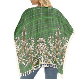 ScotsTee Shop Scottish Foster Hunting Tartan Scotland Royal Golden Thistle Square Fringed Shawl